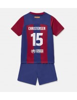 Barcelona Andreas Christensen #15 Domácí dres pro děti 2023-24 Krátký Rukáv (+ trenýrky)